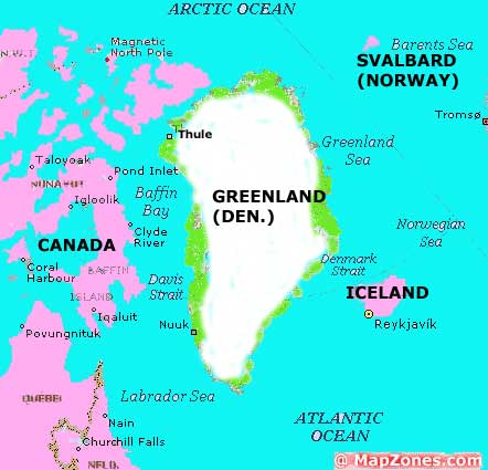 greenland island map